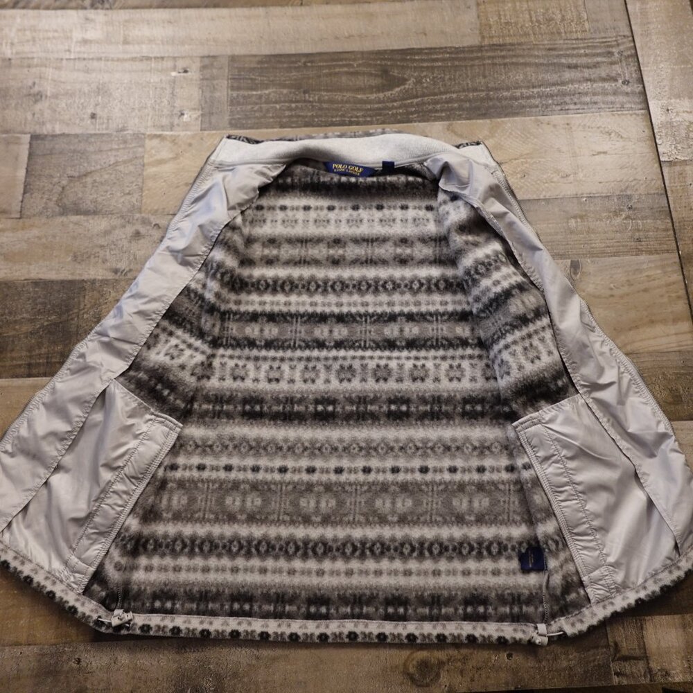 Polo Golf Ralph Lauren Fair Isle‎ Fleece Vest Men’s M Gray Nordic Layer - Picture 10 of 13